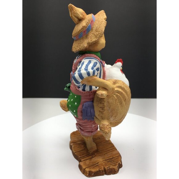 Dept 56 General Store Bunny Rabbit Figurine Holding Chicken & Seeds Easter Decor - Picture 8 of 13